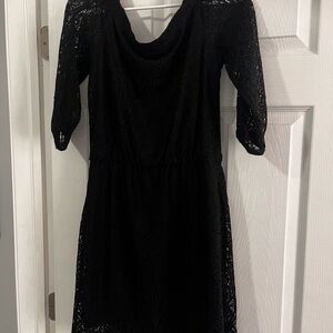 White House Black Market Black Cowl Neck Sheath Dress